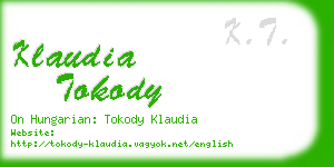 klaudia tokody business card